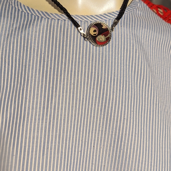 Medium Maeve anthropology swing knit sleeve summer horizontal pinstripe denim - Picture 7 of 8